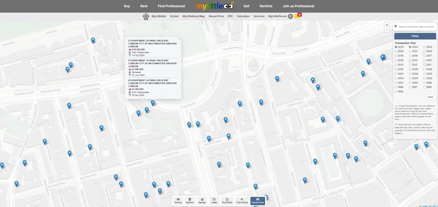 Recent sold prices / comps preview