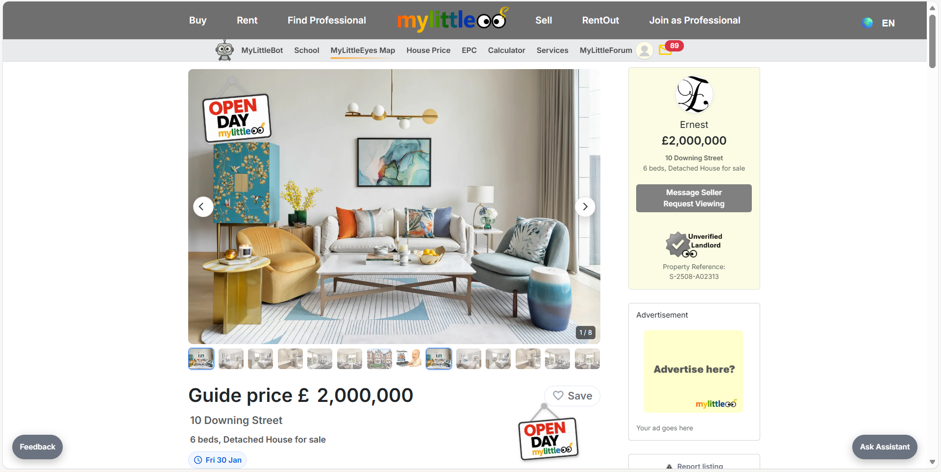 Open the listing with Open Day badge