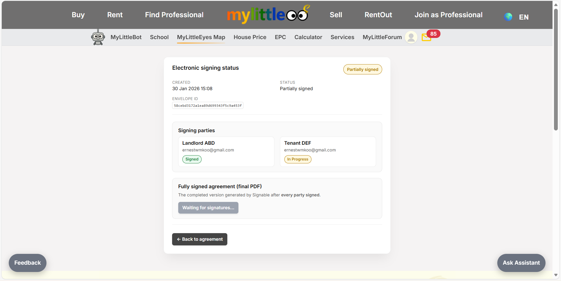 Check signing status