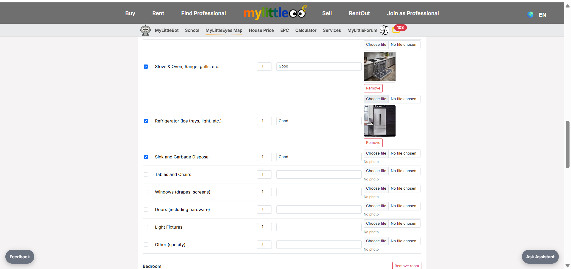 Mark items and add evidence