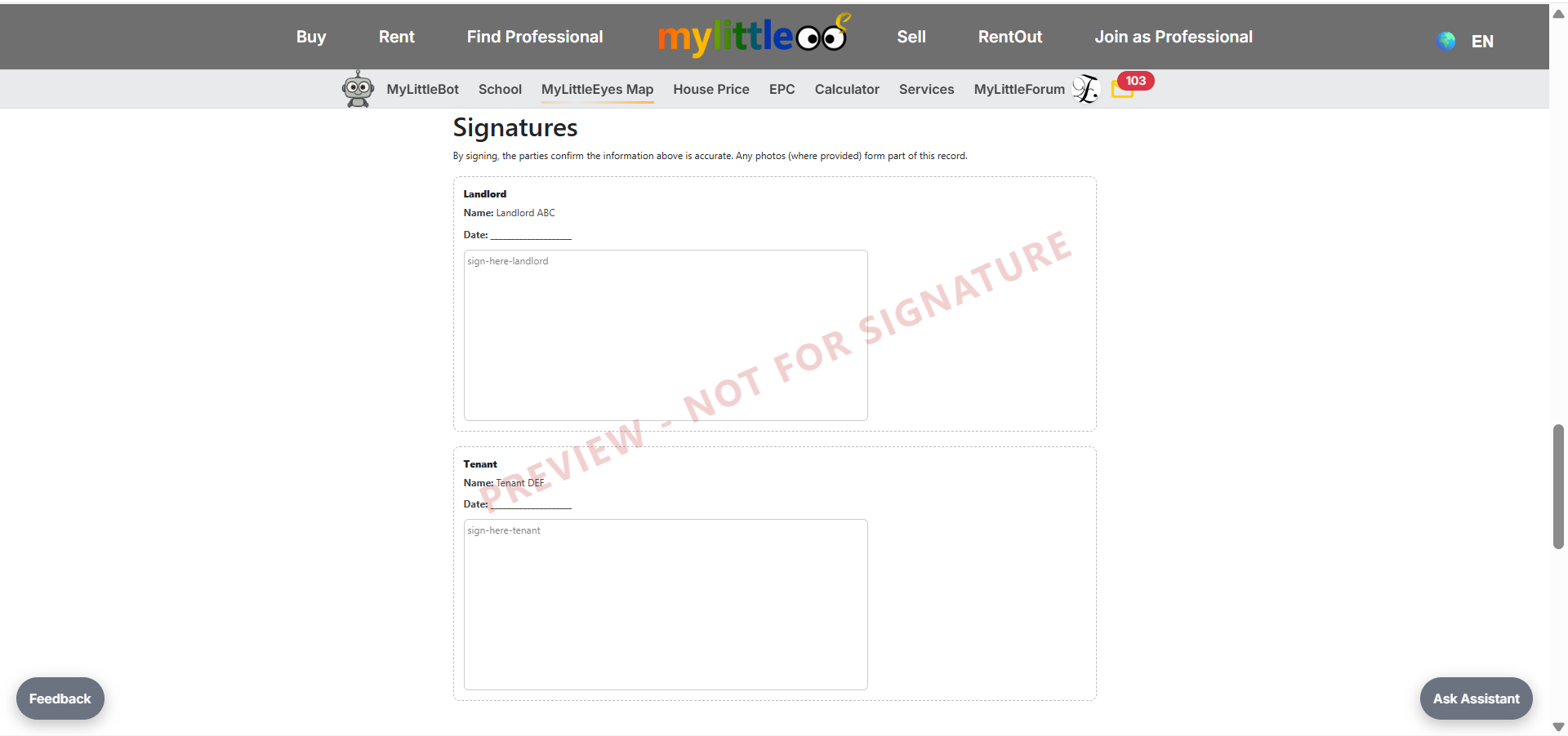 Find signature boxes