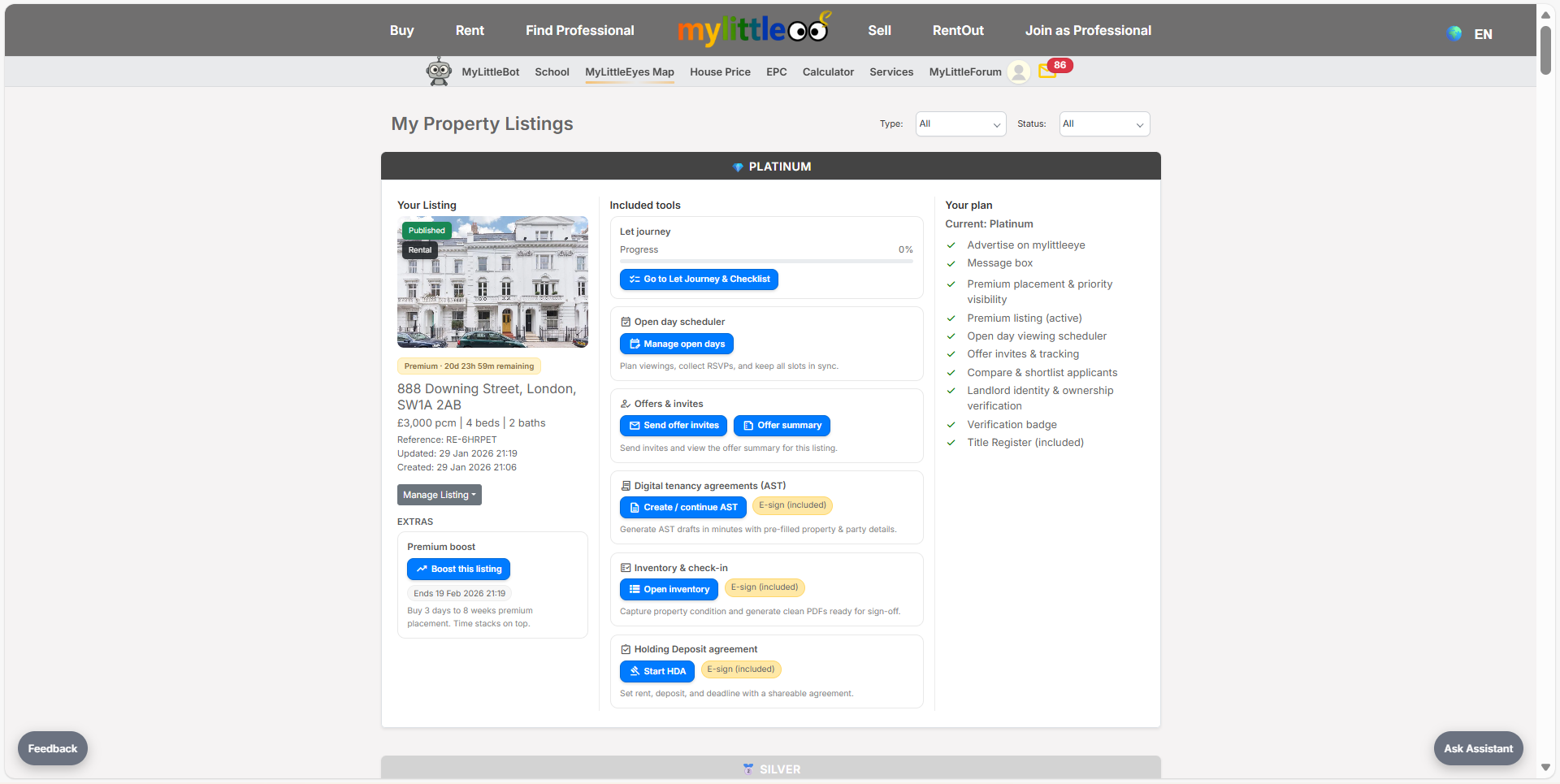 Review in My Listings