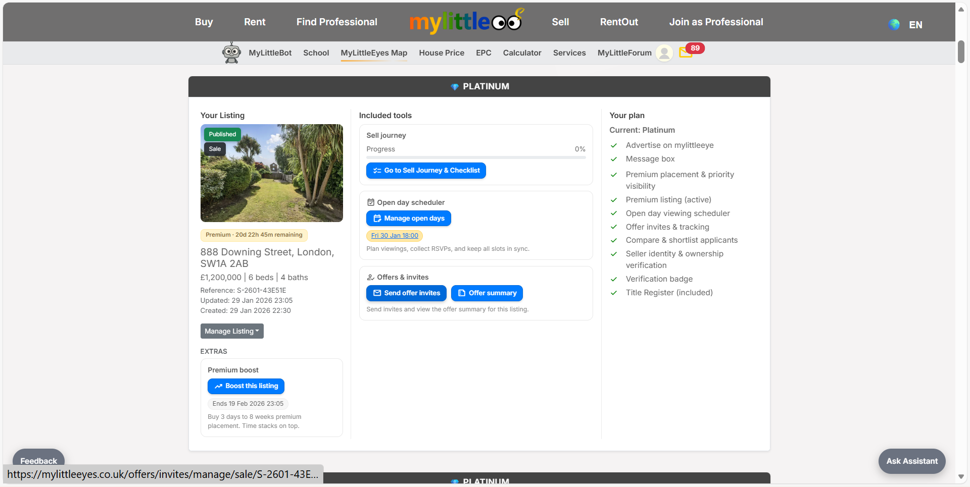 Open offers & invites