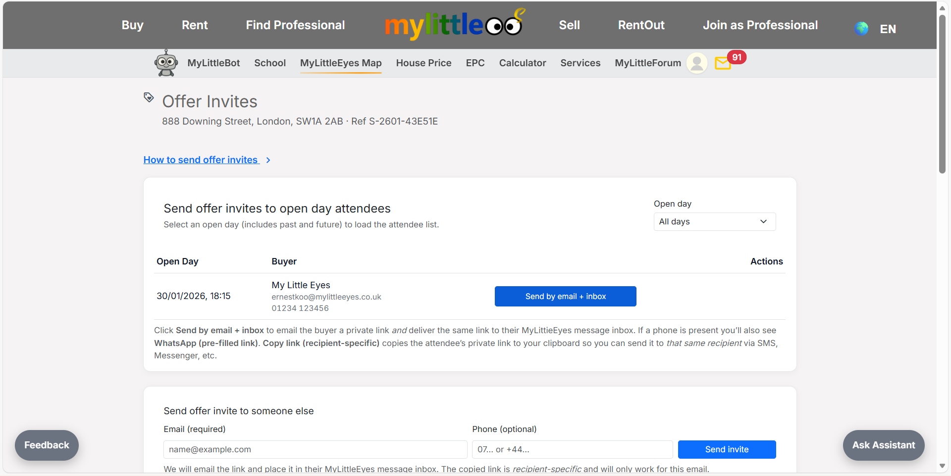 Choose attendees to invite