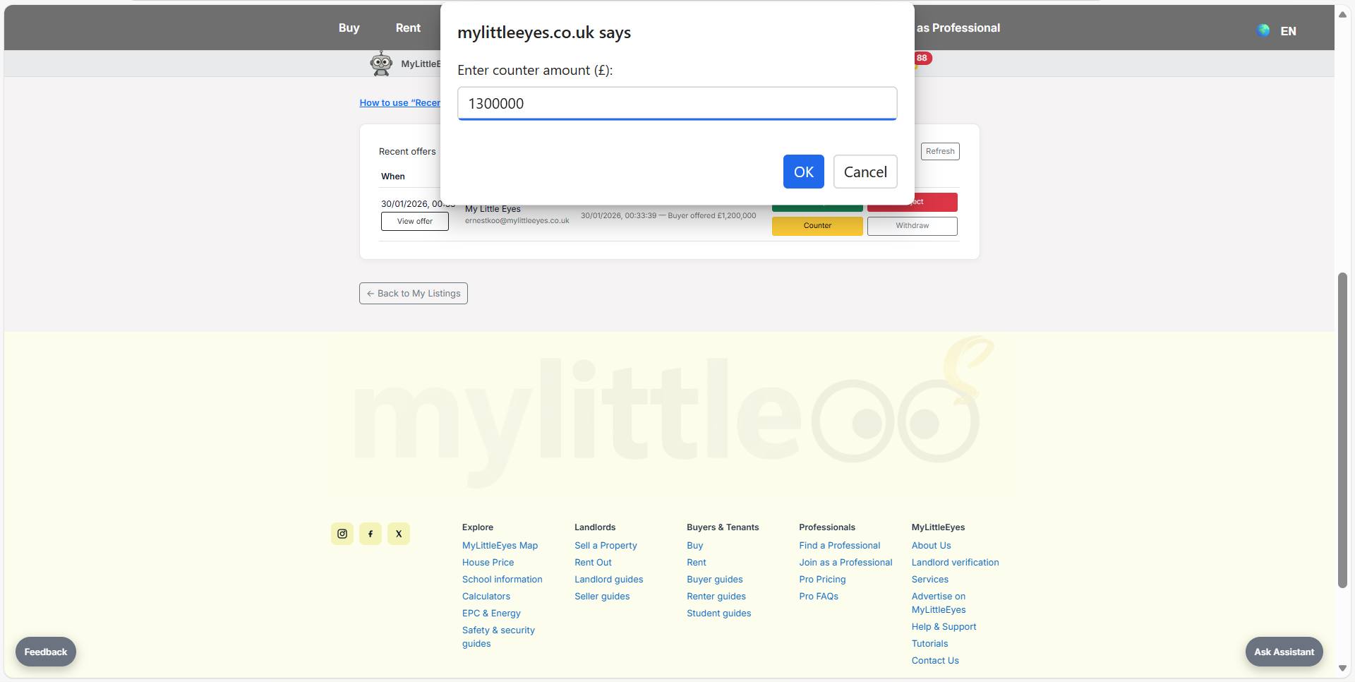 Enter a counter offer