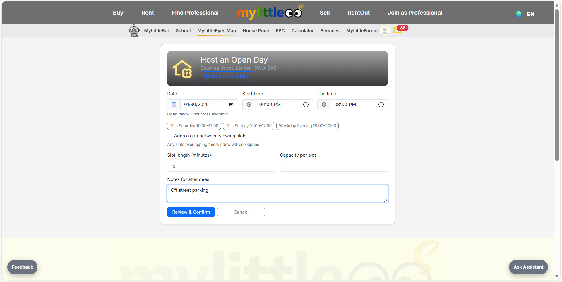 Set date, time, and notes