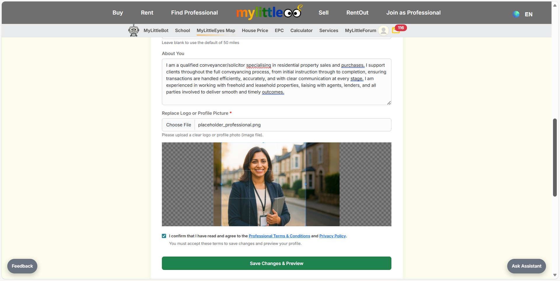 Add bio and profile photo