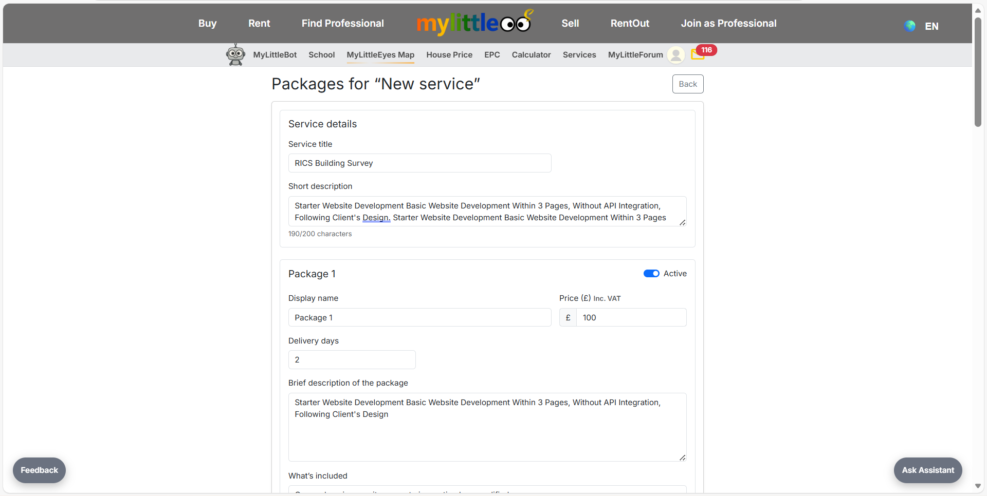 Open services & packages