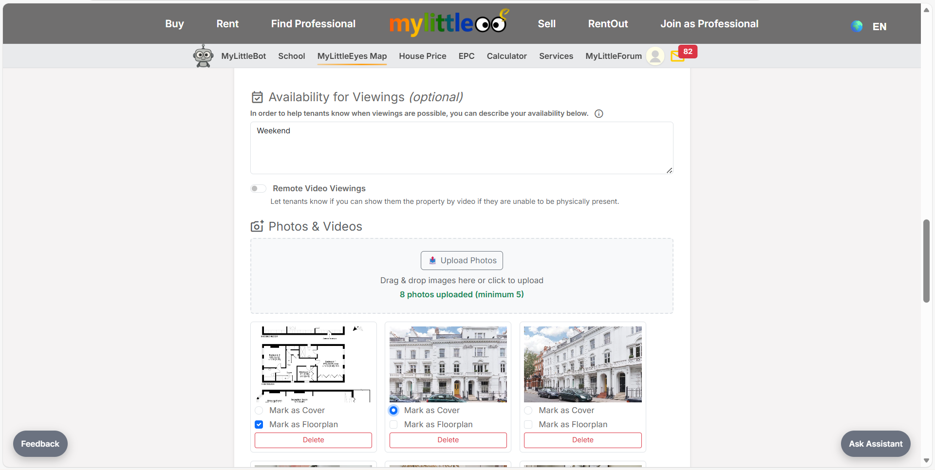 Add availability and start photos