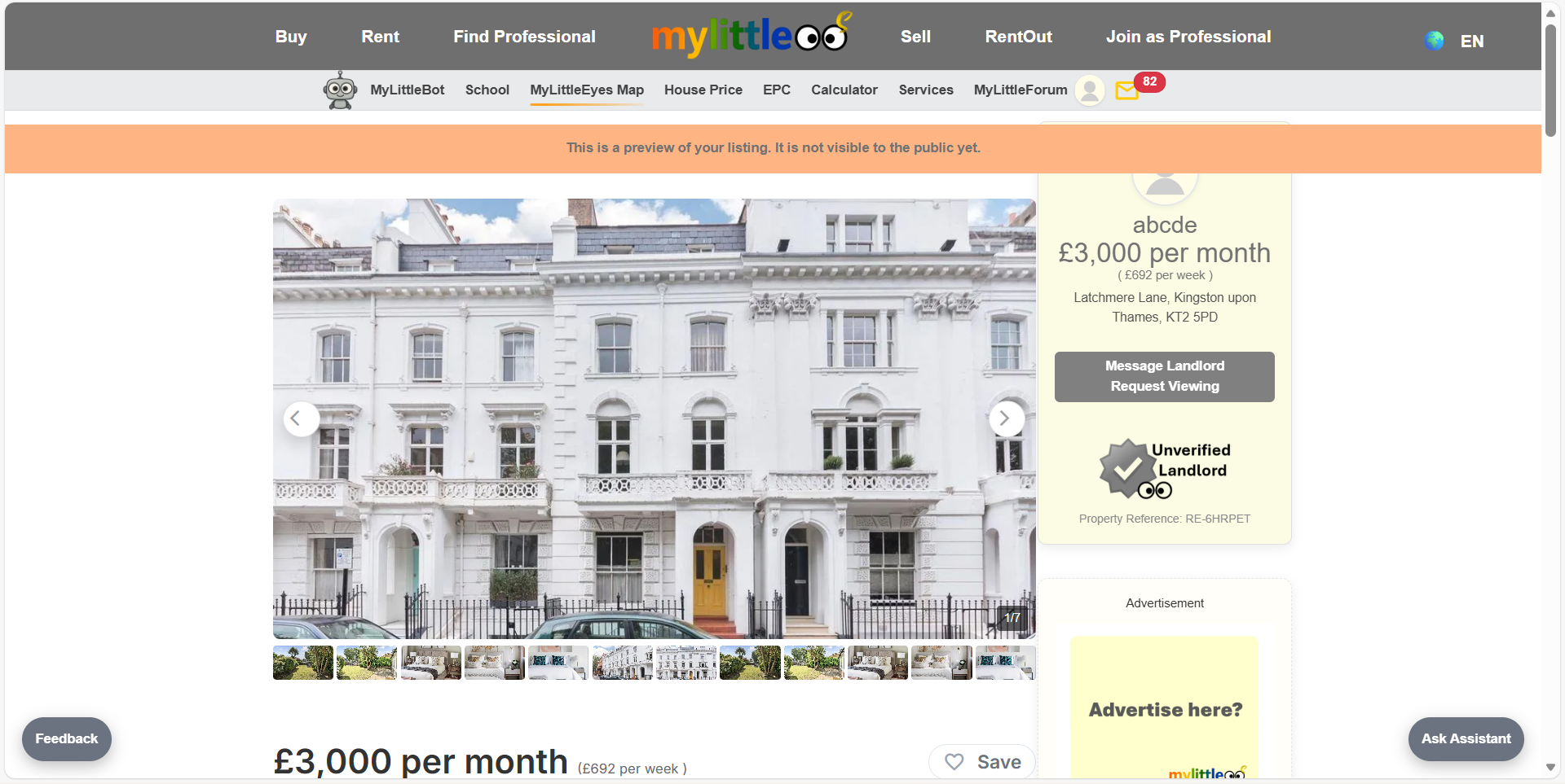 Preview the draft listing