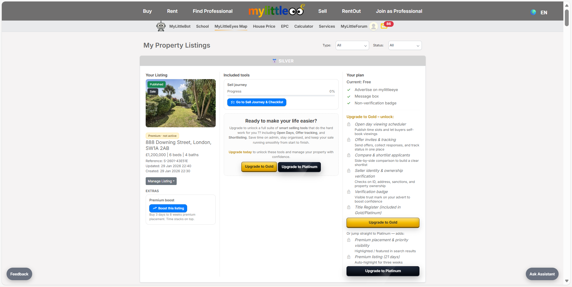 Review in My Listings