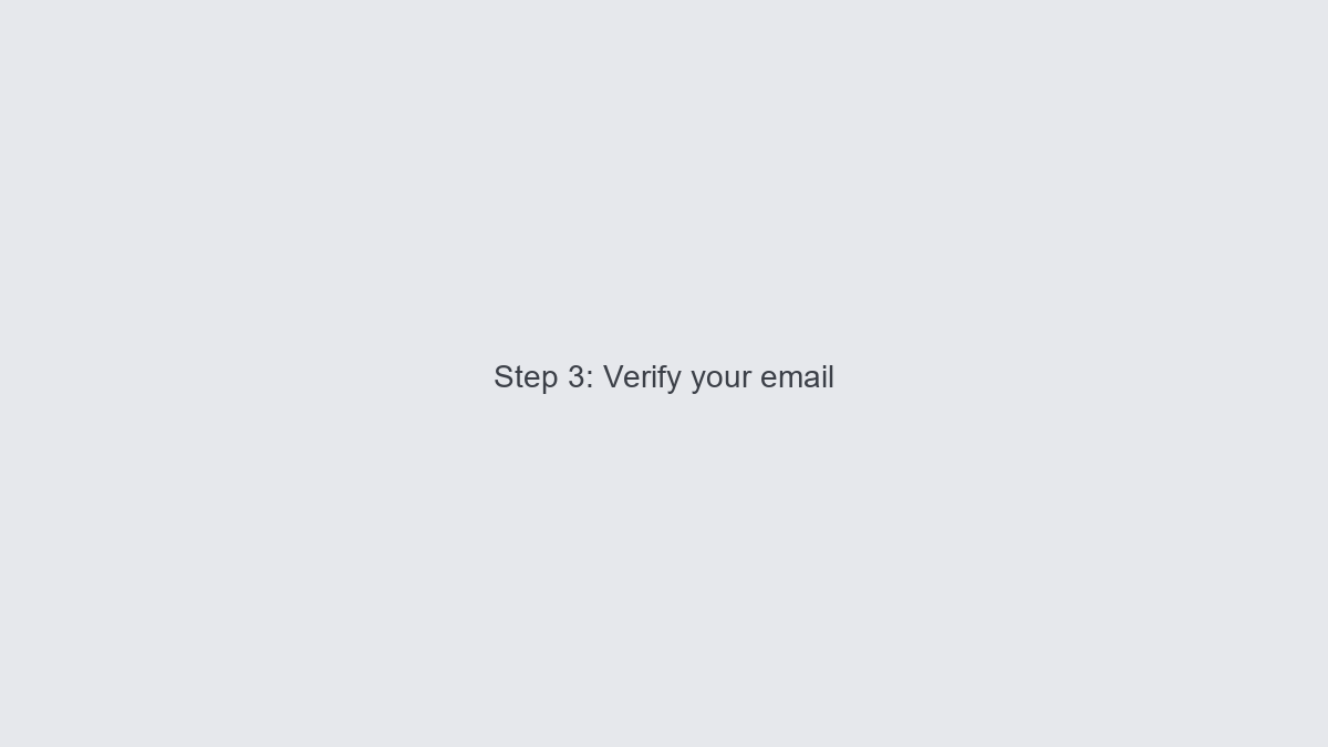 Verify your email