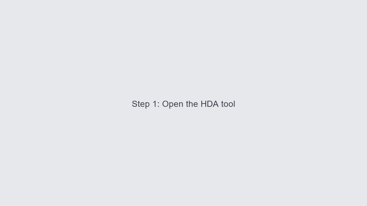 Open the HDA tool