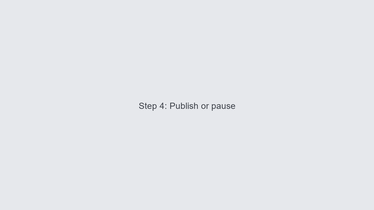 Publish or pause